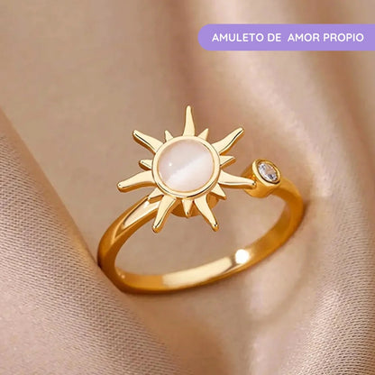 53% OFF ⏐ Anillo Sol Poderoso con Ópalo Rosa Andino