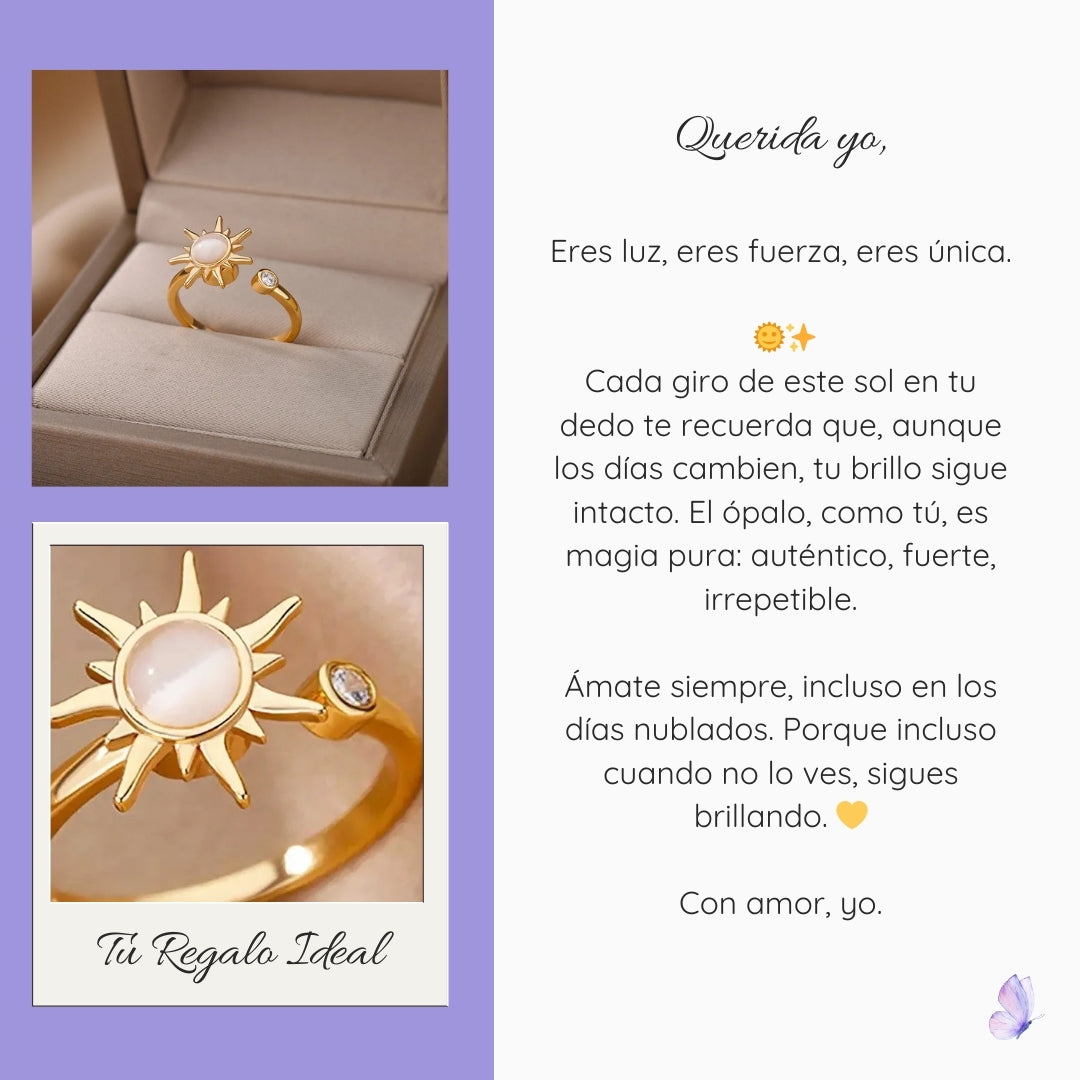 53% OFF ⏐ Anillo Sol Poderoso con Ópalo Rosa Andino