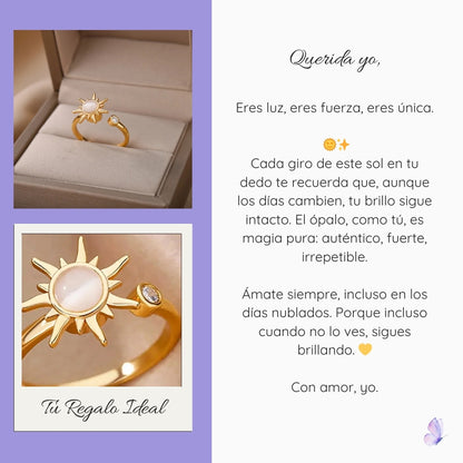 53% OFF ⏐ Anillo Sol Poderoso con Ópalo Rosa Andino