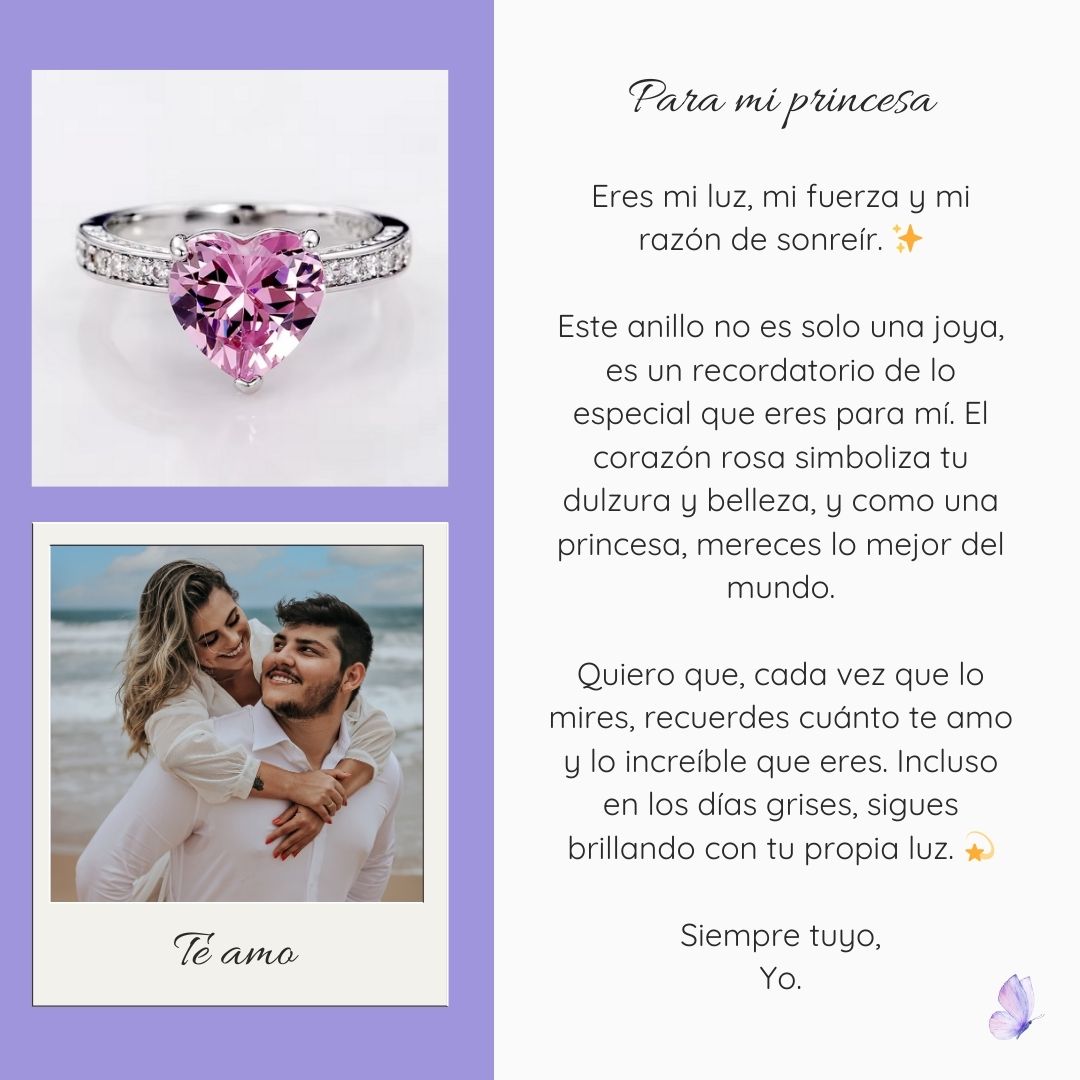 Anillo "Para mi Princesa" + Aros de Regalo SOLO HOY