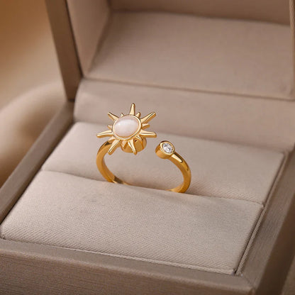 53% OFF ⏐ Anillo Sol Poderoso con Ópalo Rosa Andino